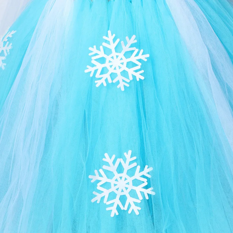 

2021 new tutu elsa princess snow skirt girl party cosplay Halloween girl costume Anna Queen birthday dress children costume