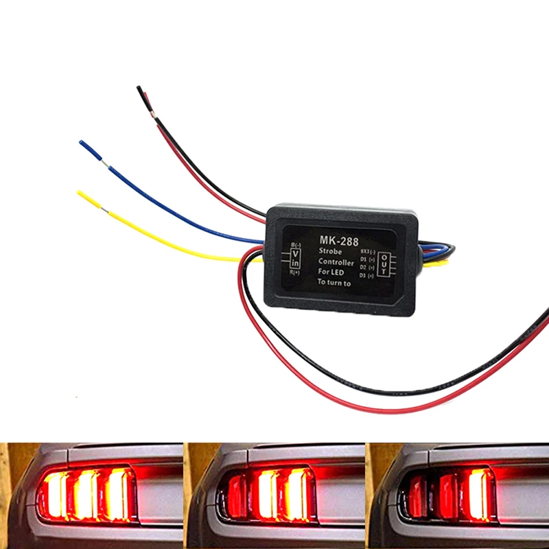 

1pc Car For taillamp Front or Rear Turn Signal Light 3-Step Sequential Dynamic Chase Flash Module Boxes 12V 21W