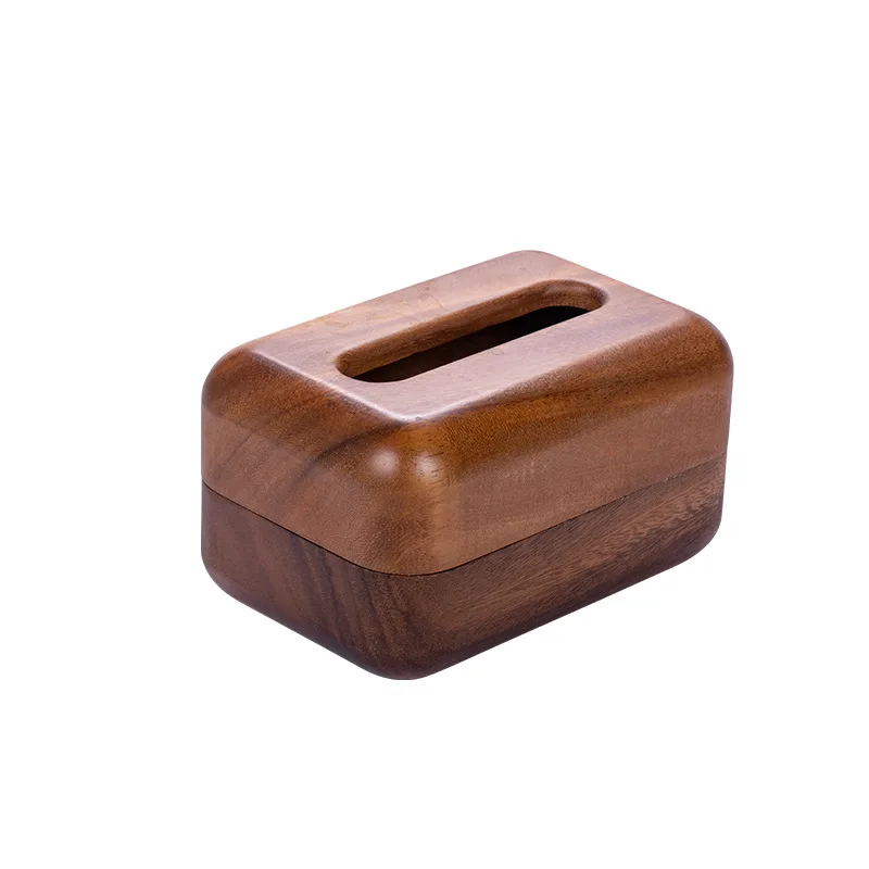 Walnut tissue box light luxury wooden living room coffee table desktop pumping creative solid wood storage |