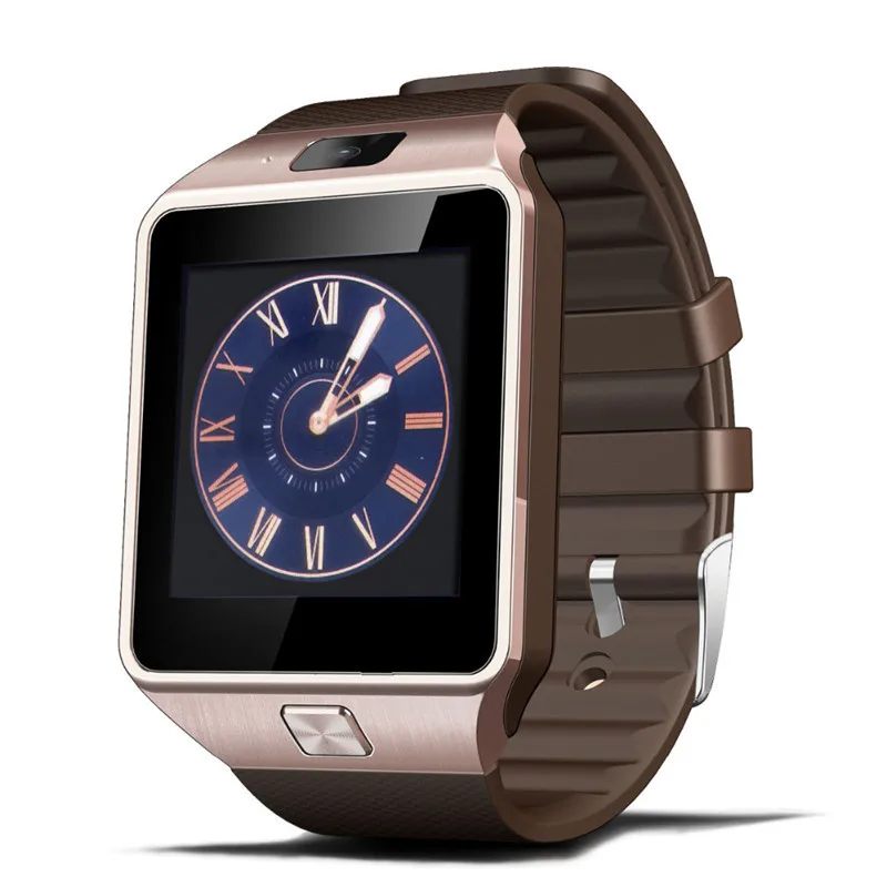 Bluetooth Смарт часы Smartwatch DZ09 Android смартфон вызов Relogio GSM Сим слот камера для Android samsung - Цвет: Gold