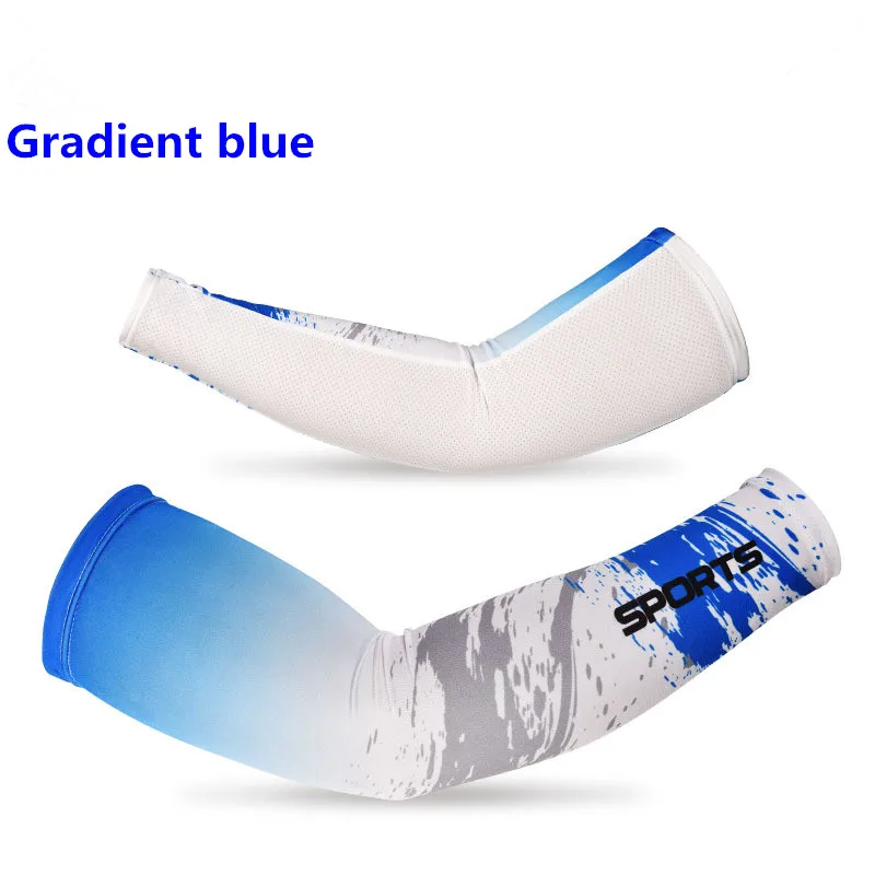 Gradient Blue 1 пара крутых мужчин Велоспорт Бег Велосипедный спорт женщин УФ Защита от солнца запонки защитный рукав велосипед Спорт нарукавники рукава - Цвет: Gradient Blue
