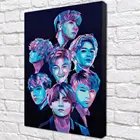 Картина BTS лица красочная Картина на холсте, современный домашний декор комнаты