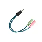 Двухцветный высококачественный Переходник 3,5 мм, 2 гнездовых мини-разъема на 1 штекер RCA для ноутбука, PS4, телефона, наушников, наушников