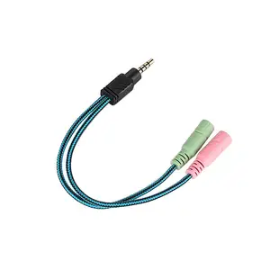 Двухцветный высококачественный Переходник 3,5 мм, 2 гнездовых мини-разъема на 1 штекер RCA для ноутбука, PS4, телефона, наушников, наушников