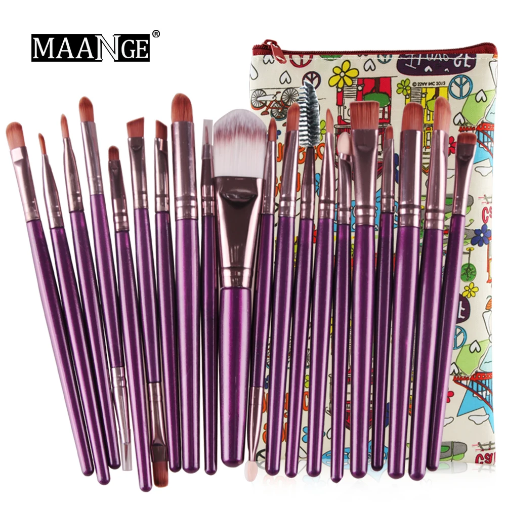 20 шт. набор кистей для макияжа пудра кисть глаз полный комплект косметических