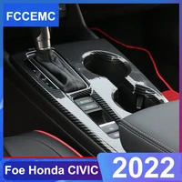 car carbon fiber central control panel gear shift box cover sticker decoration for honda civic 11th 2022 interior accessories