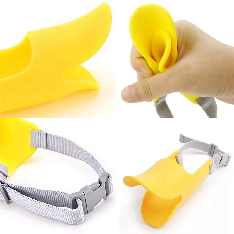 @ HE уточка силиконовая наморда для собаки Милая утка дизайн рта намордник против