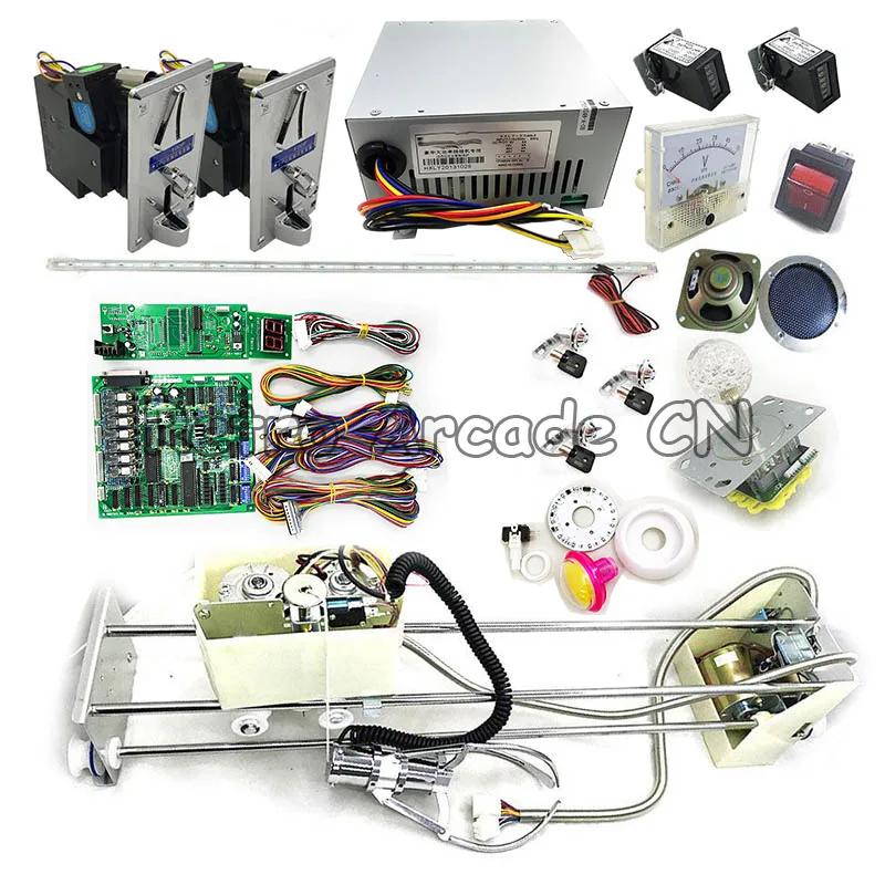 Green board Аркадная игрушка кран игровой автомат DIY kit с 71 см козловой, коготь, материнская плата, монетоприемник, кнопка, источник питания, светодиодный джойстик - Цвет: Green board