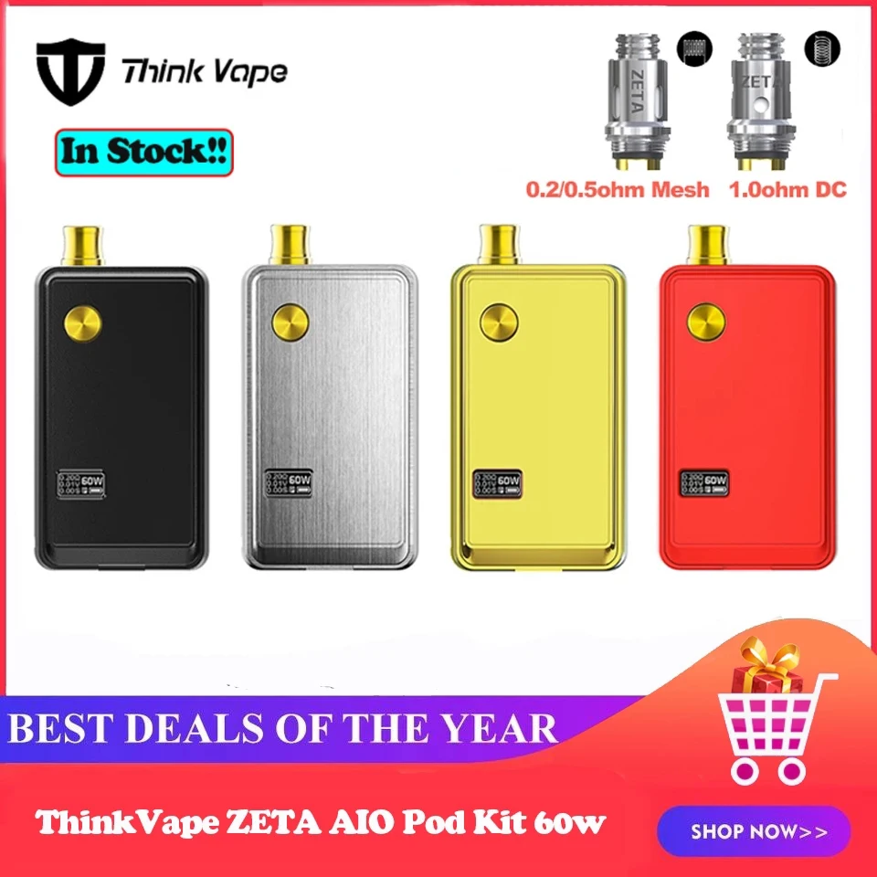 Thinkvape ZETA AIO перестраиваемый Набор для вейпа 60 Вт 18650 аккумулятор 3 мл картридж