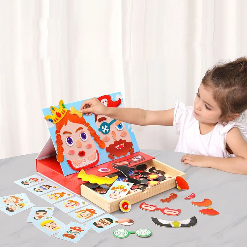 Деревянные магнитные наклейки для правописания персонажи фигурки животных