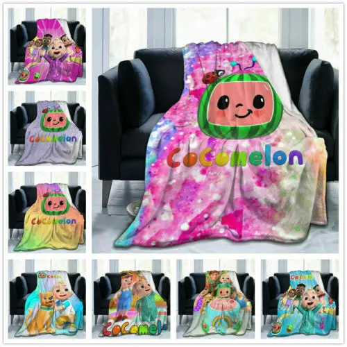 

Cocomelon Blanket Flannel Throw Blankets Micro Fleece Cozy Plush Covers for Bed Car and Home Decoration