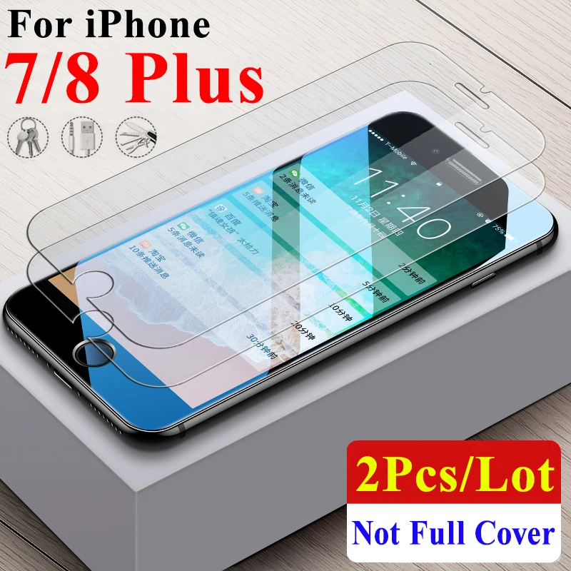 2 шт Защита экрана для iPhone 7 iPhone7 7Plus закаленное стекло 8 Plus iPhone8 бронированная