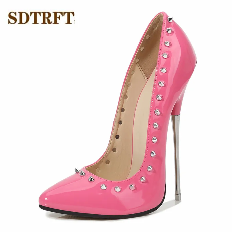 SDTRFT spring autumn zapatos mujer 16cm Metal thin high heels wedding shoes woman Revit Pointed Toe Female Party Cosplay pumps