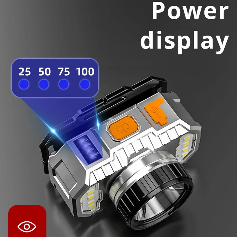 Светодиодный налобный фонарь супер яркий водонепроницаемый уличный с