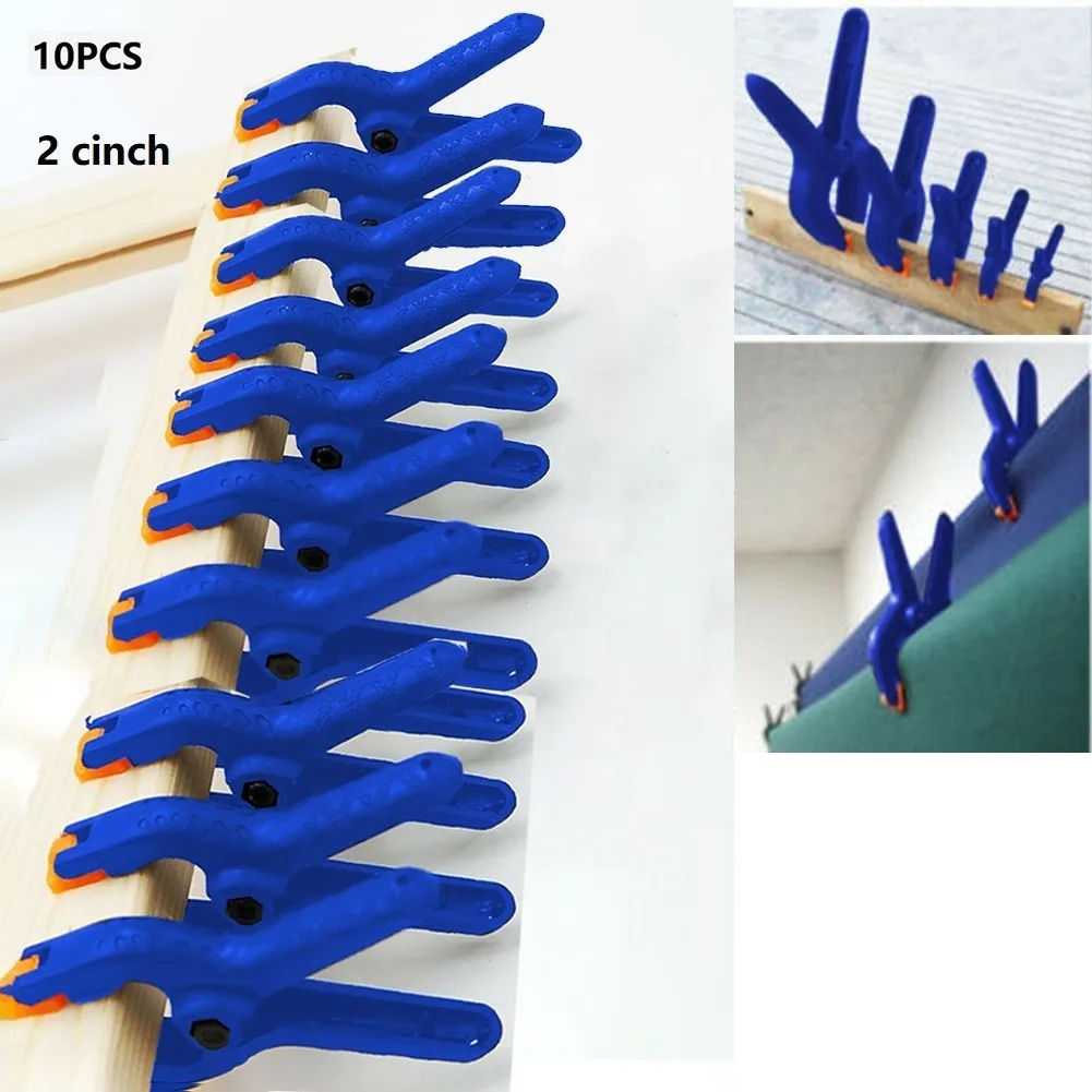 

10pcs Woodworking Spring Clamps 2inch DIY Tools Plastic Nylon Toggle Clamp For Woodwork Spring Clip Photo Studio Tools