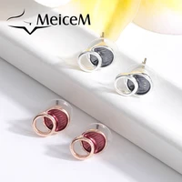 meicem 2022 new earrings fashion jewelry for womens accessories steel earing custom wedding round geometric simple boho