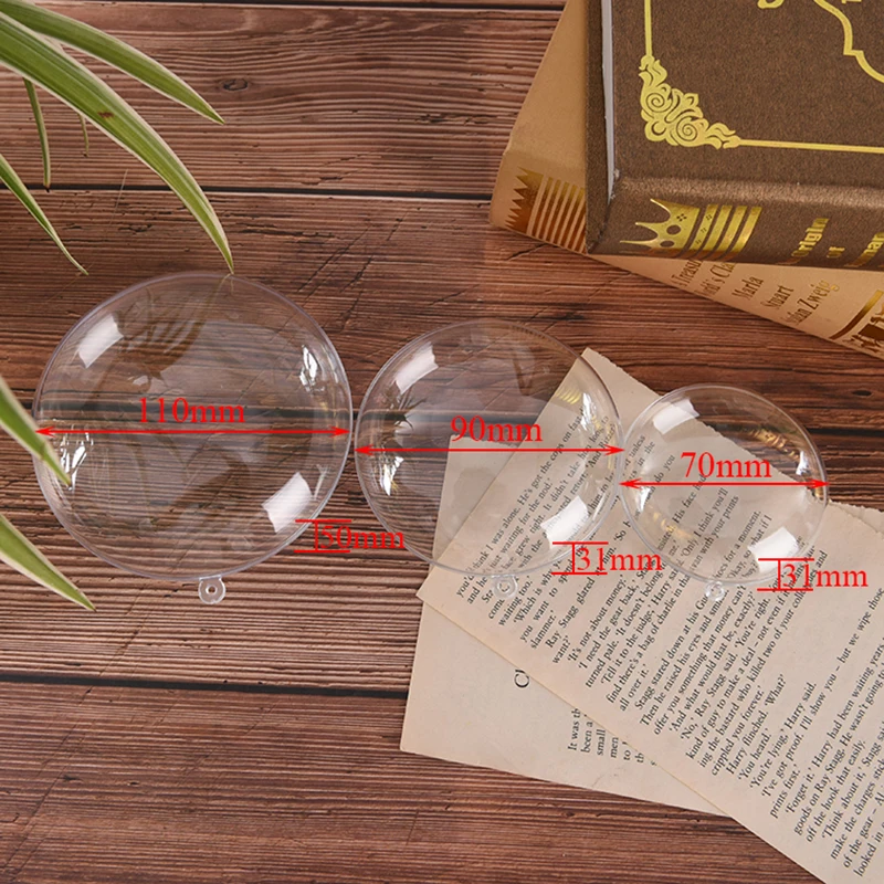 

1Pc Crafting Mold Fillable Ball Ornament Christmas Ball Home & Living Products Clear Plastic Bath Bomb Molds