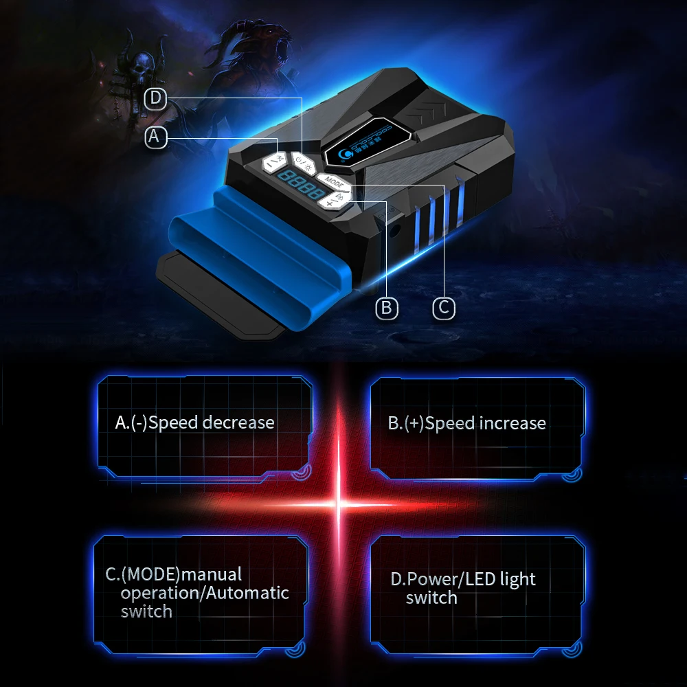 Быстросъемный внешний охлаждающий вентилятор COOLCOLD для ноутбуков 12 17 дюймов с