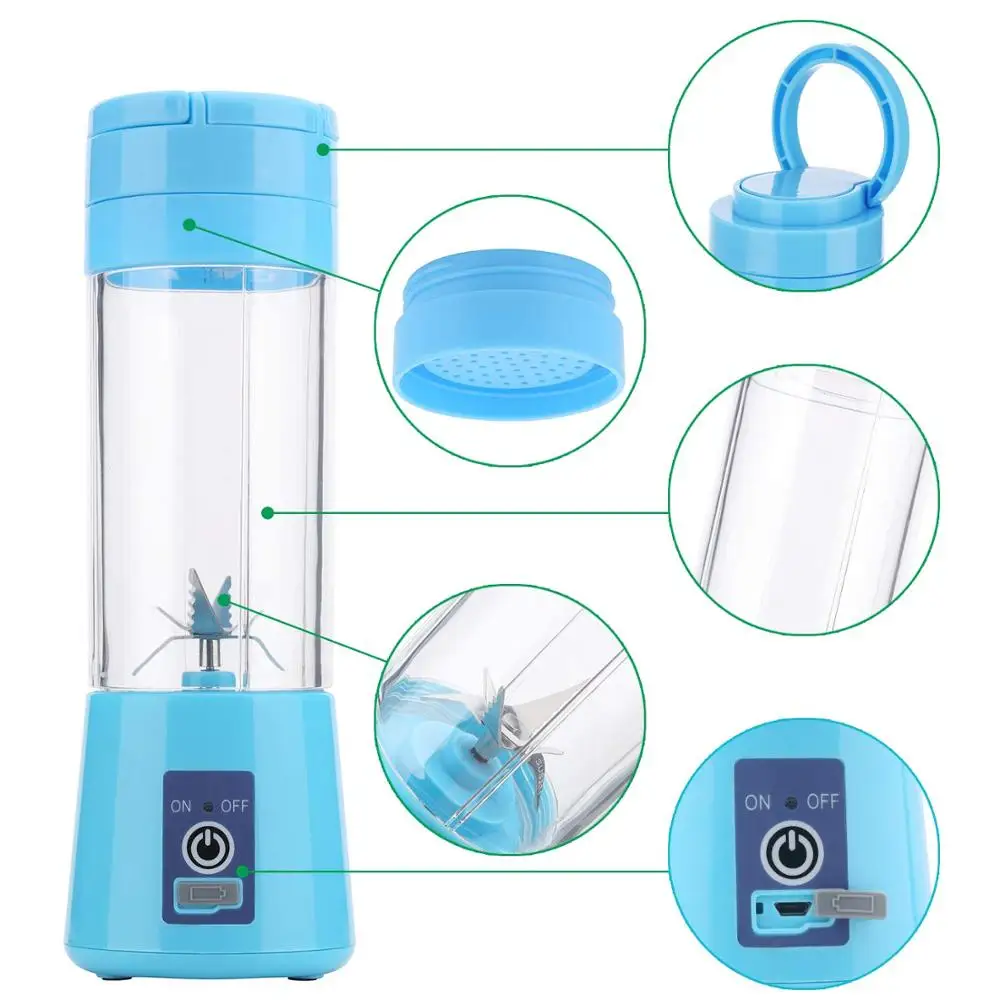 

WXB USB Charging 6 Blades Portable Juicer Juice Smoothie Smothie Maker Smoothie Blender Extractor Batidora Be Machine Household