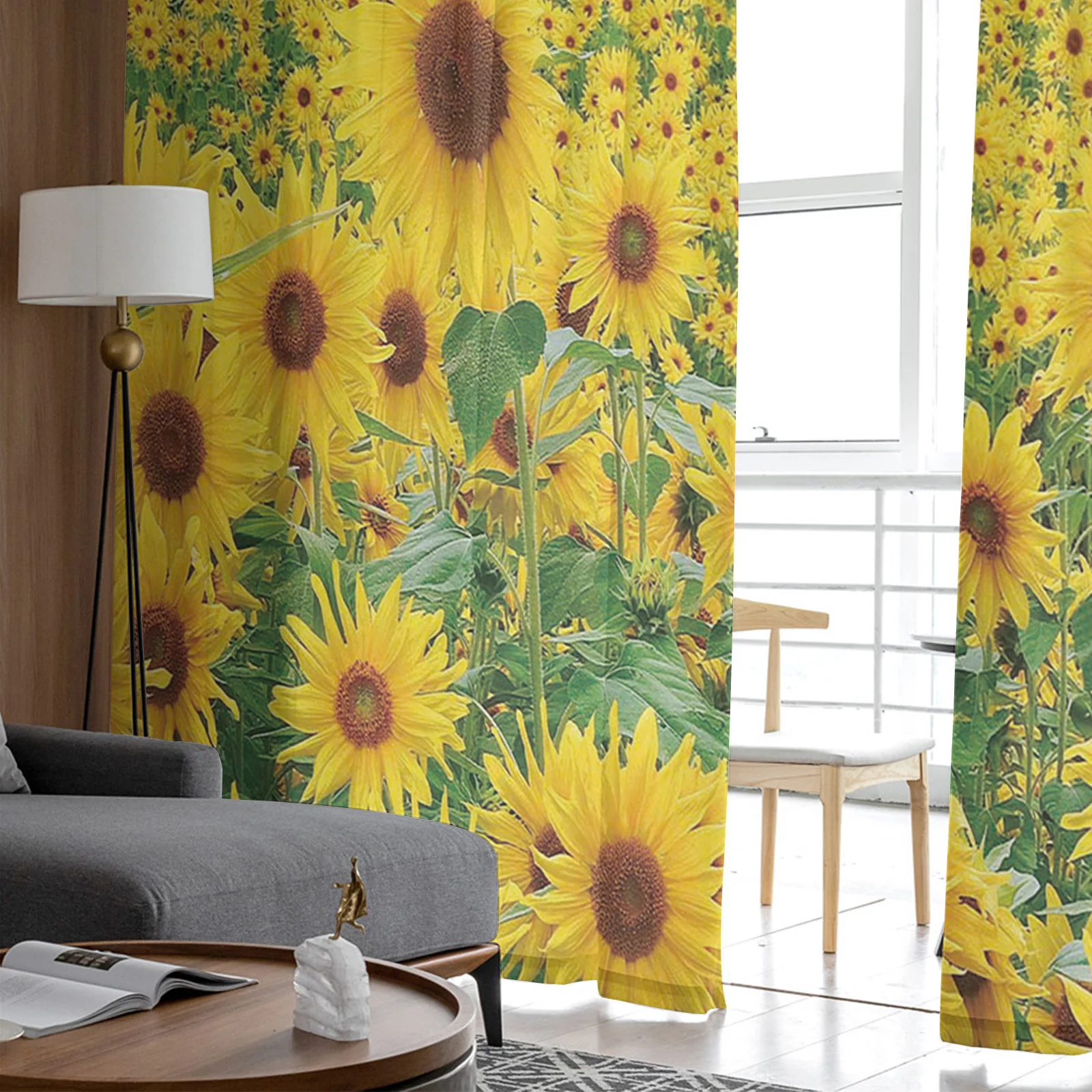 Тюлевые занавески с подсолнухами для гостиной спальни декора шифоновая