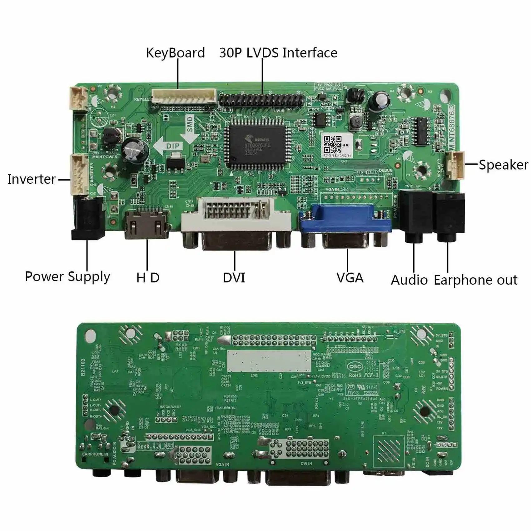 Аудио ЖК-плата HD MI DVI VGA для 17 дюймов 1920x1200 LP171WU1 LP171WU2 B170UW01 LTN170UW01 LTN170CT03 - купить по