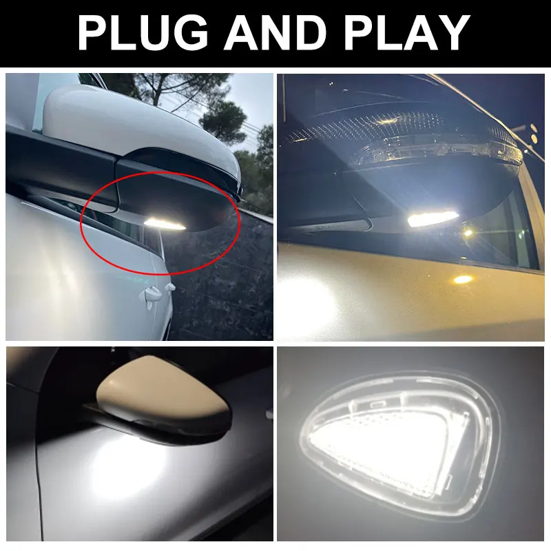 

2pcs Canbus Led Under Side Mirror Puddle Light Module Error Free For VW Golf MK6 6 MKVI C45 Cabriolet White Led Lamp