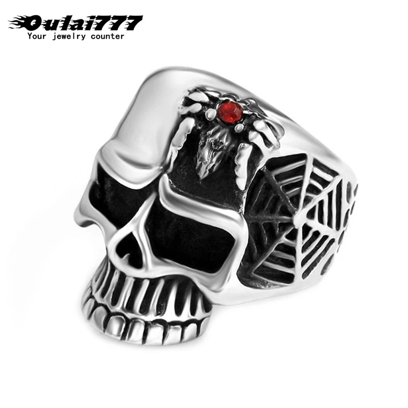 Кольца из нержавеющей стали кольцо вывеска паук паутина животное модные