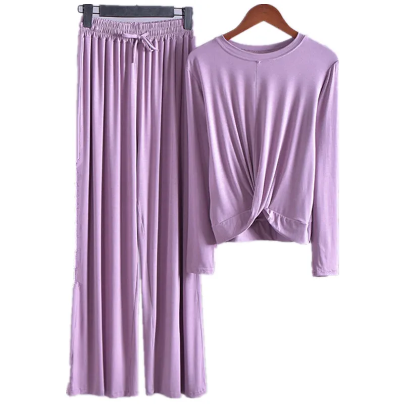 

Autumn 2021 2 Piece Set Loose Long Sleeve Home Clothes for Women Wear Pants Homewear Plus Size Casual Women's Pajamas Atoff Home