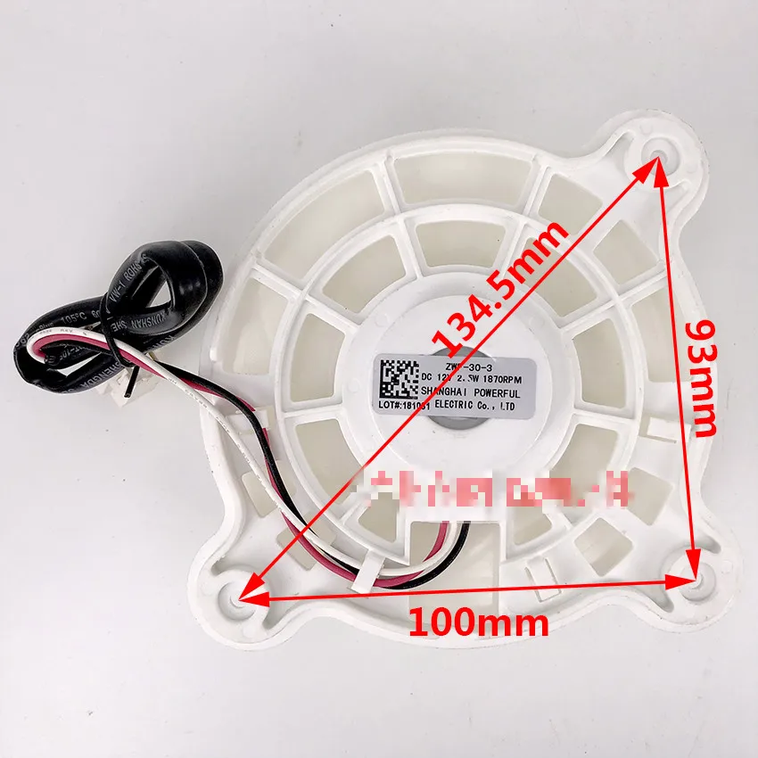 

NEW Refrigerator parts fan fan motor ZWF-30-3 DC12V 2.5W 1870RPM