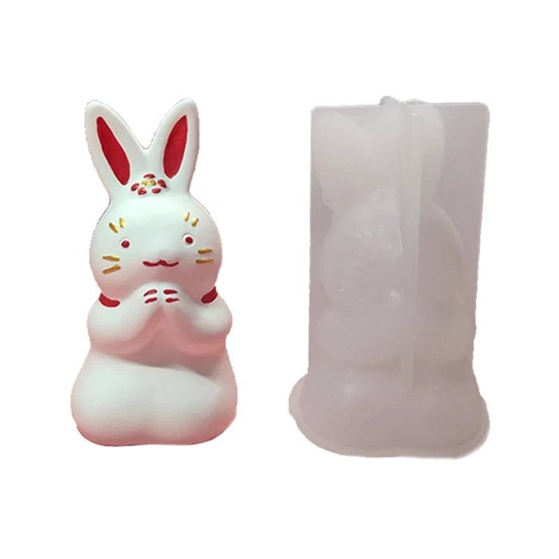 

1 Pc Blessing Rabbit Candle Epoxy Resin Mold Aromatherapy Plaster Soap Silicone Mould DIY Crafts Jewelry Ornaments Casting Tools