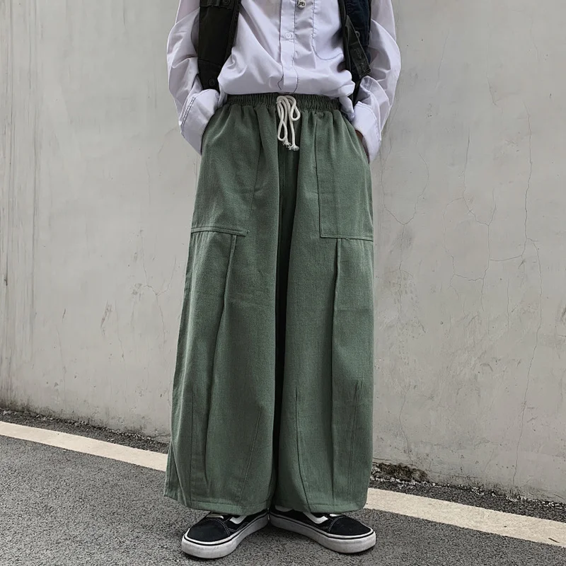 

GOOHOJIO 2020 New Oversized High Waist Women Cargo Pants Vintage Chic Loose Pants Women Fashion Casual Wide Leg Trousers Couple
