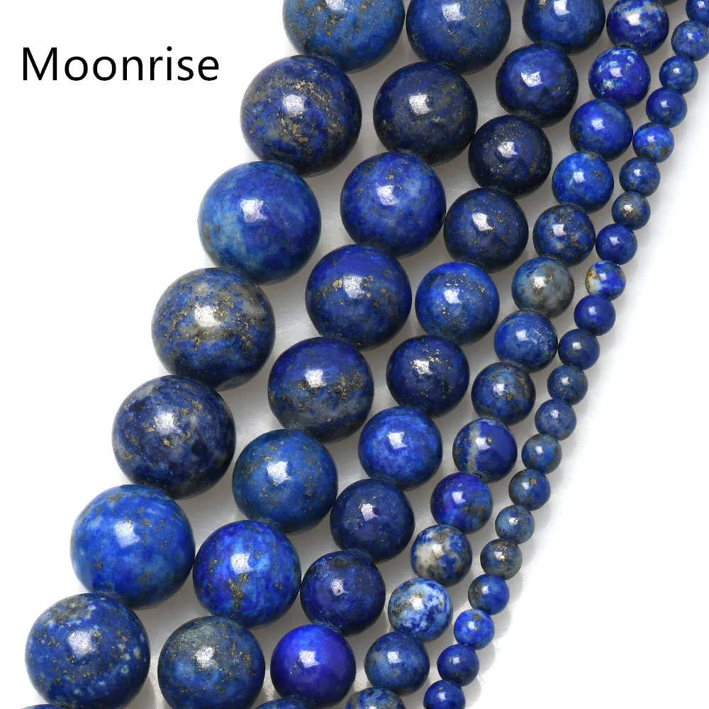 Бусины из натурального камня круглые бусины россыпью с ляпис Лазуритом нить 15