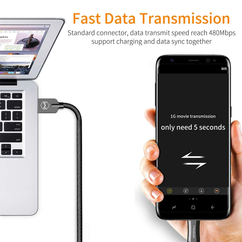 Mcdodo usb type-C кабель для samsung S9 S8 Быстрая зарядка type-C зарядное устройство для мобильного телефона провод USB C кабель для Xiaomi mi9 Redmi note 7