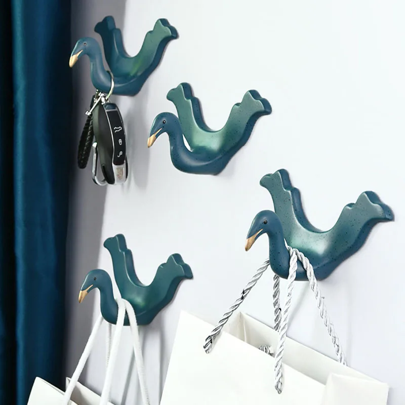 

Крючки в скандинавском стиле в виде лебедя для пальто, держатель для ключей, настенная домашняя вешалка для одежды, милый Декор для комнаты, ...