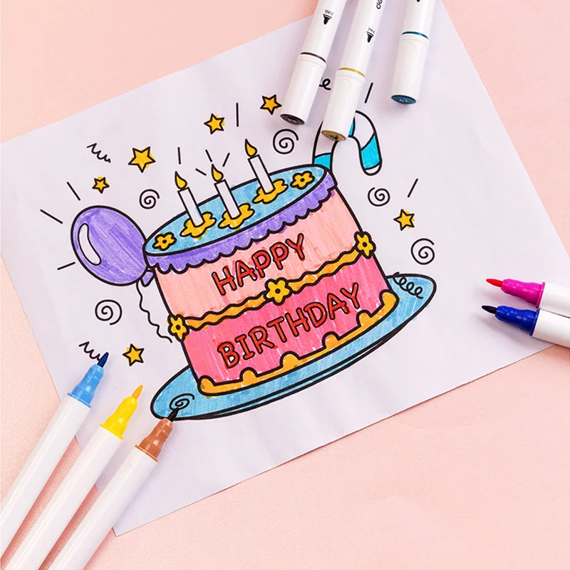 

12-48 color marker set double-ended hand-drawn design set for students with drawing doodles animation art design special