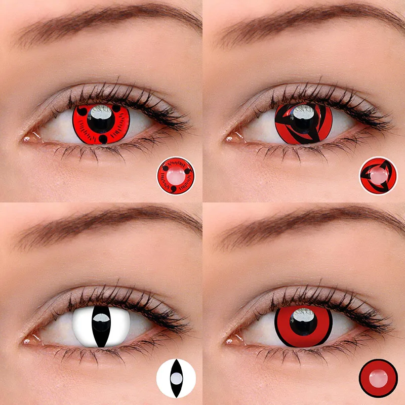 

2PCS Halloween Coloured Contact Lenses Bloodcurdling Color Cosplay Contact Lens for Eyes