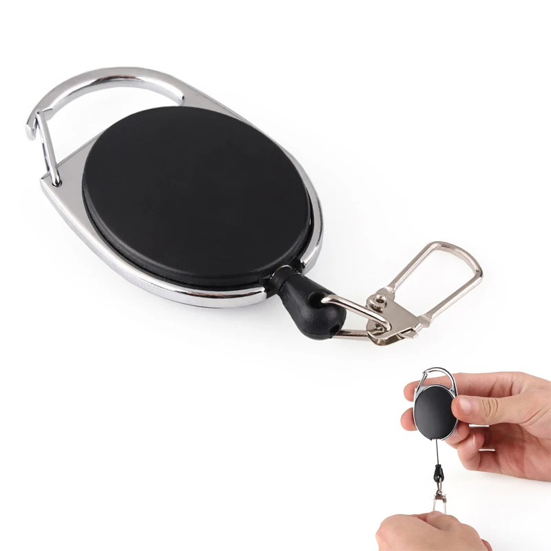 Retracable Keychain Keyring Anti-lost Anti-theft Wire Rope Spring Buckle Outdoor Survival Camp Tool GV99 | Безопасность и защита