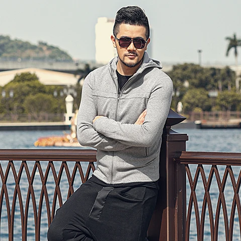 Для мужчин Толстовка хлопок новый дизайн зимние хип хоп молнии Повседневная С