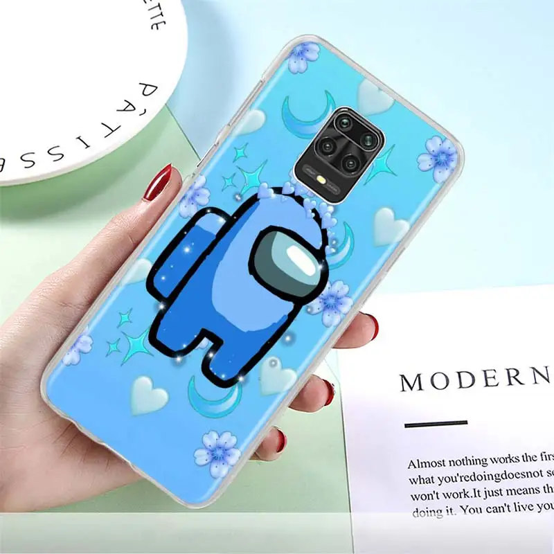 

Luxury Phone Case for Xiaomi Redmi Note 10 9S 9T 9 8 Pro 8T 7 7A 9A 9C K30 K40 Cute Among Us Bumper Cover Shell Coque Fundas