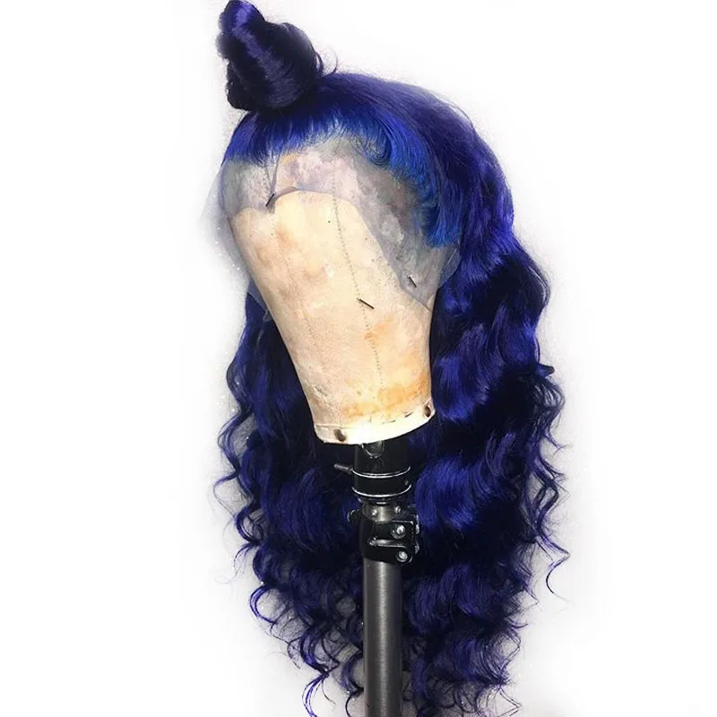 13x6 Red Wig Brazilian Frontal Deep Part Lace Front Wigs Wavy Remy PrePlucked Colored Blue Human Hair For Black Women | Шиньоны и