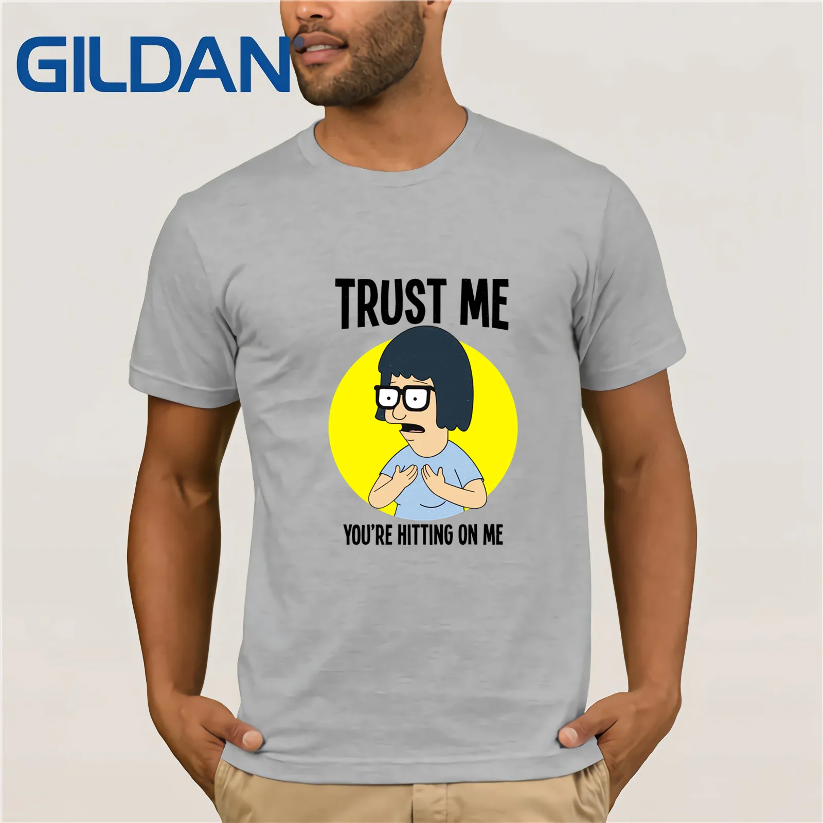 Мужская футболка с коротким рукавом Bobs Burgers Trust Me летняя из хлопка|Мужские