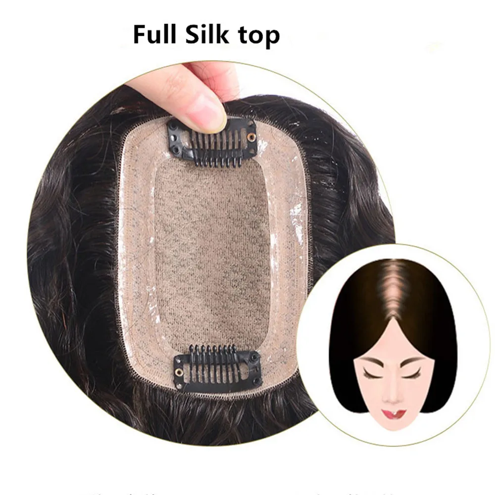 Женский парик прямые промежуточные шелковая основа с заколки для волос трессы