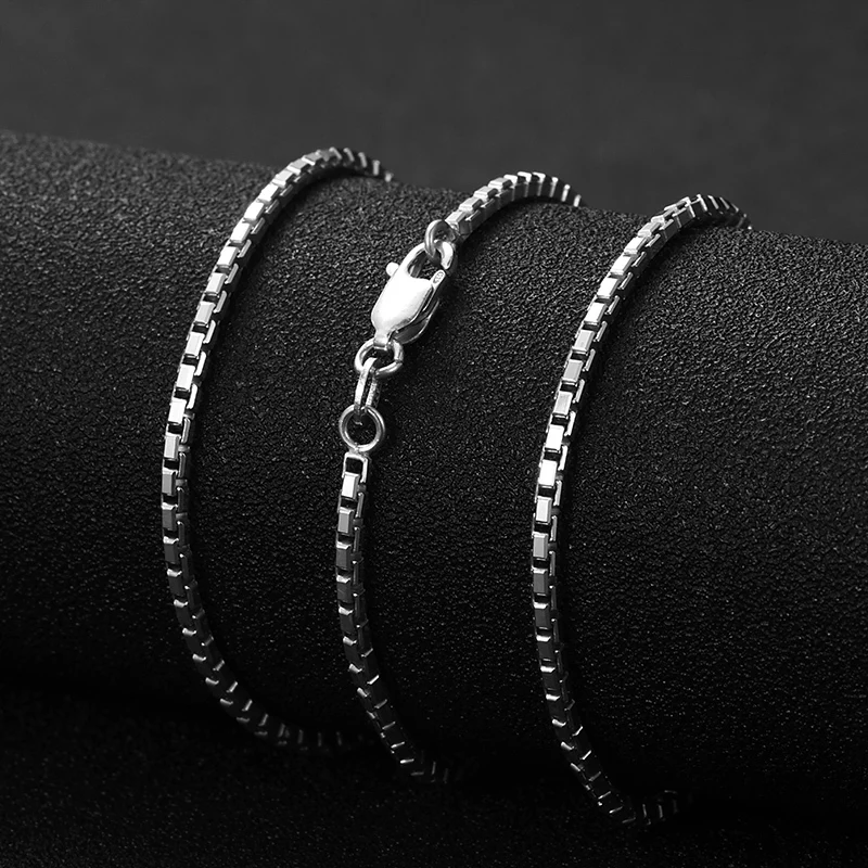 ZABRA Box Chain For Men Women Solid 925 Sterling Silver 2mm Thickness Biker Man Jewelry | Украшения и аксессуары
