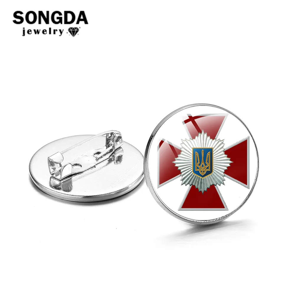 SONGDA Tryzub Украина символ брошь значок на булавке стеклянный кабошон ручной работы