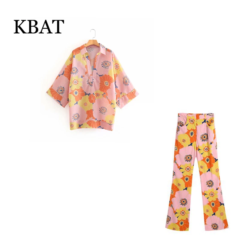 

KBAT 2021 Two Piece Set Woman Oversized Collared Shirts Women Casual Long Sleeve Plus Size Ladies Tops Summer Blouse Female