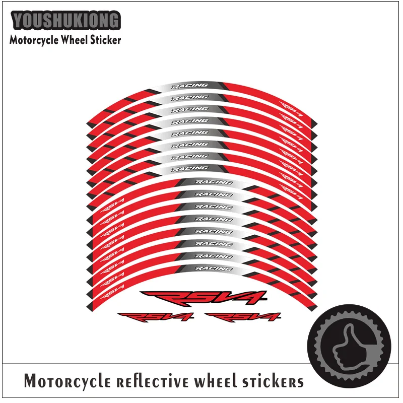 

Motorcycle 16 Strips Sticker Decals Reflective Waterproof Wheel Decals For Aprilia RSV4 RR RSV4 RF 1000 RSV4RR 2009-2018