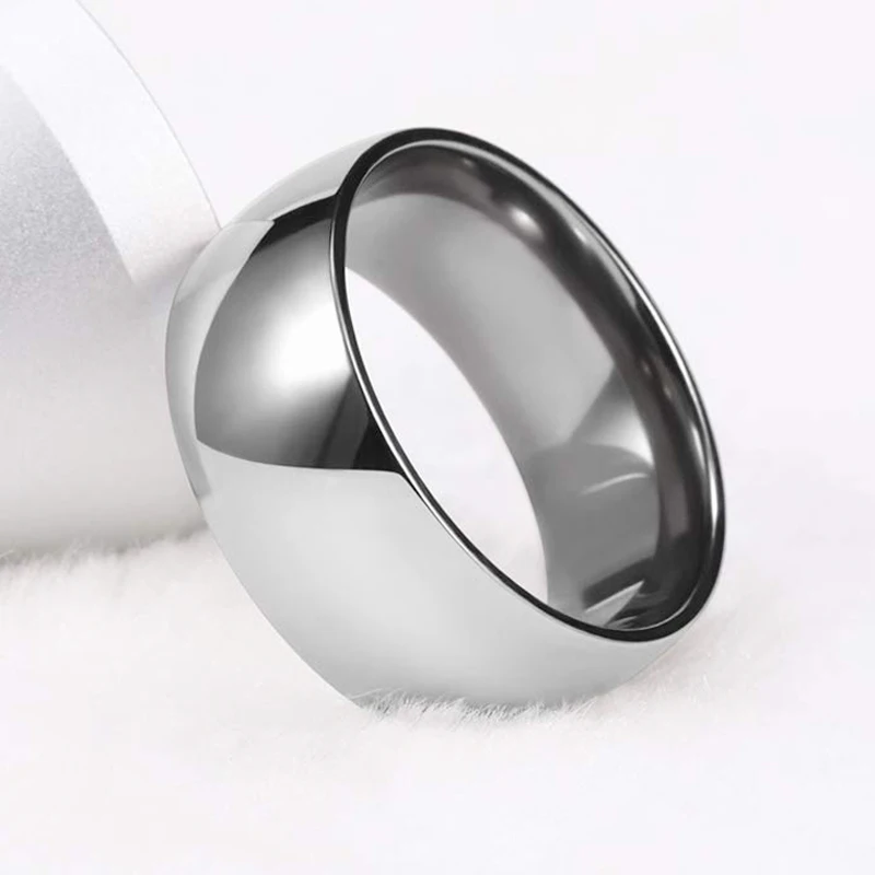 

Tigrade 10mm Wide Men Titanium Cool Ring Polished Silver Color thumb Glossy Big Finger Rings Dome Unisex Jewelry Fashion men bts