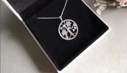 

D19 925 Sterling Silver Zircon Pendant lady Necklace Sterling Silver Necklace with gift