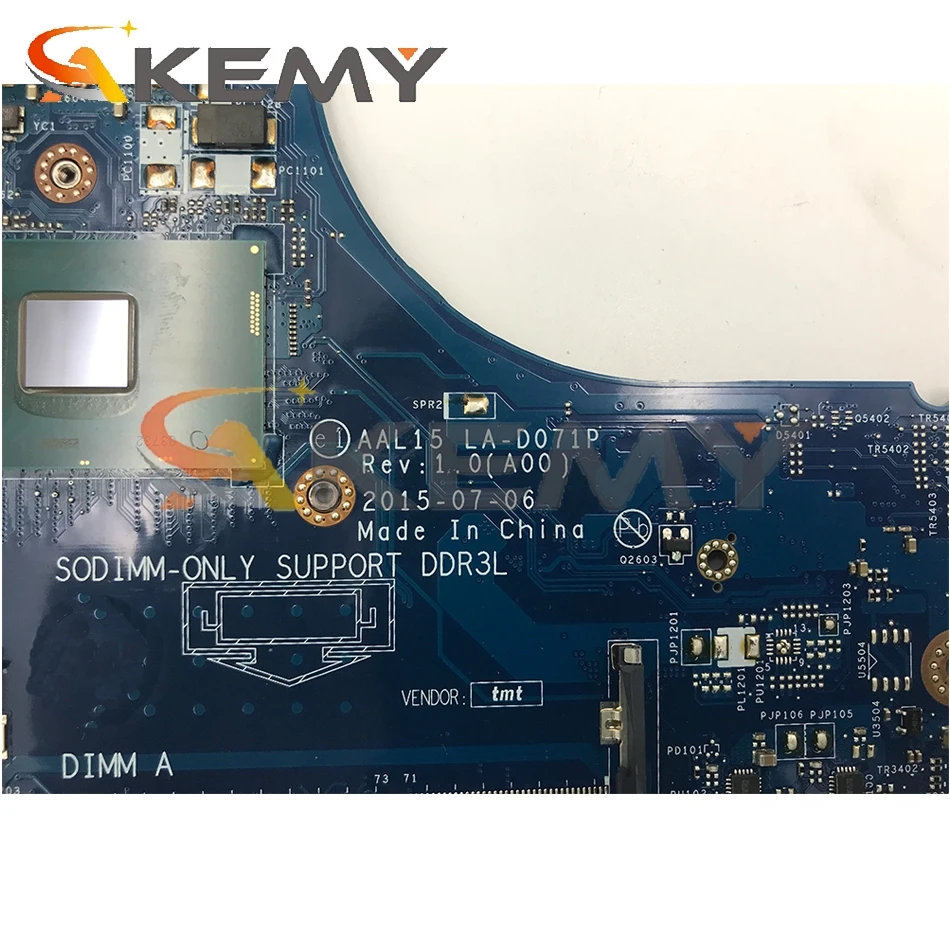 AAL15 LA-D071P MB для DELL 15-5559 17-5759 14-5459 материнская плата портативного компьютера с CN-0YV11C