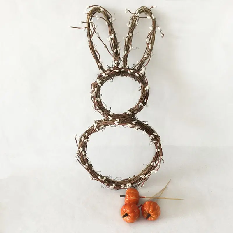 17 &quotручной работы из ротанга кролик гирлянда кулон-венок Рождество пасхальный